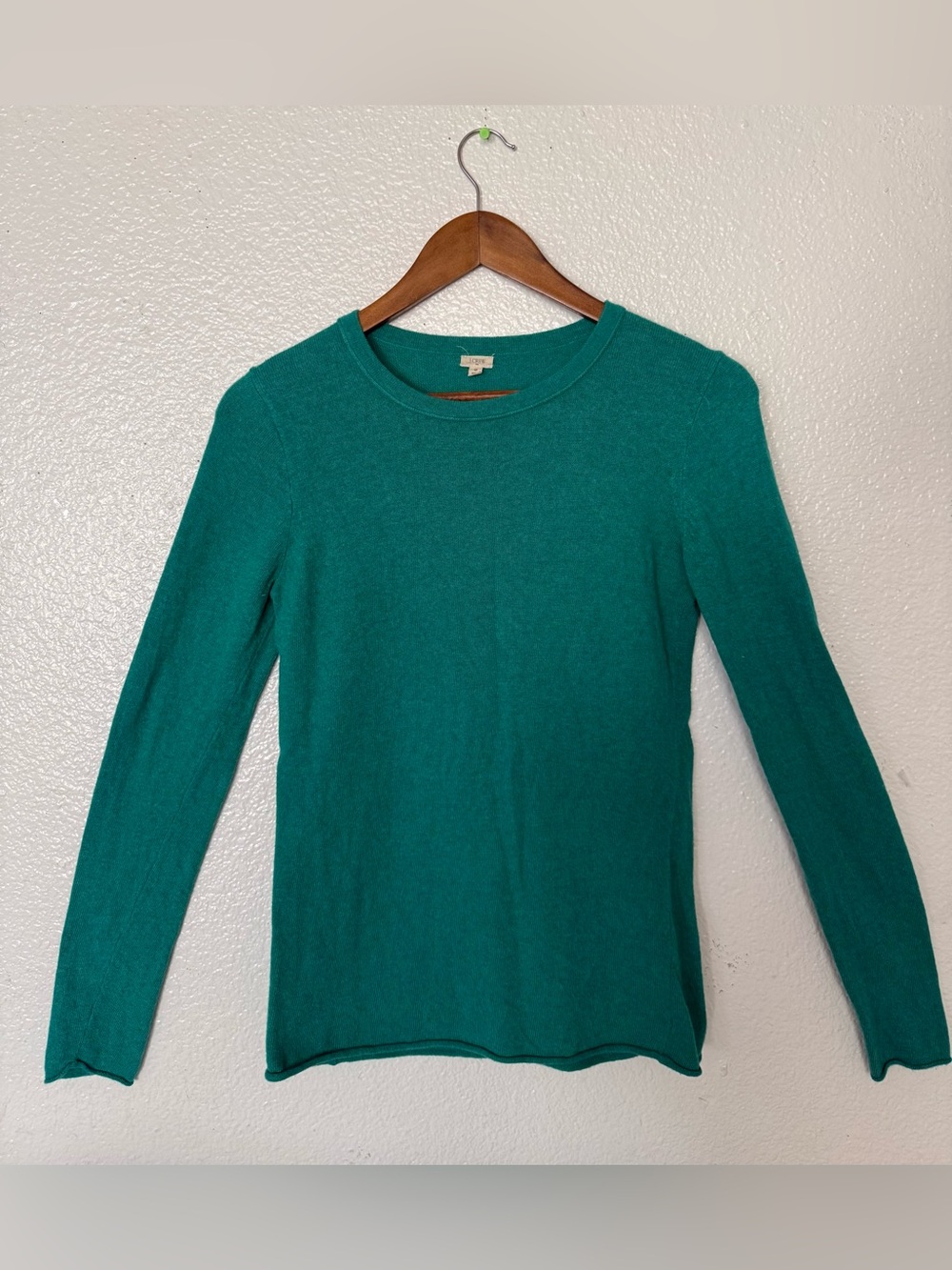 J. Crew Teal Crewneck Long Sleeve Top women’s size small green